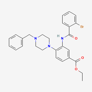 molecular formula C27H28BrN3O3 B12499752 Ethyl 4-(4-benzylpiperazin-1-yl)-3-{[(2-bromophenyl)carbonyl]amino}benzoate 