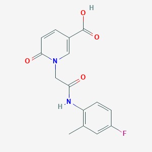 molecular formula C15H13FN2O4 B12499799 1-{2-[(4-Fluoro-2-methylphenyl)amino]-2-oxoethyl}-6-oxo-1,6-dihydropyridine-3-carboxylic acid 