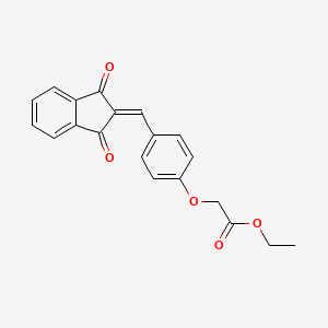molecular formula C20H16O5 B12499812 Ethyl 2-{4-[(1,3-dioxoinden-2-ylidene)methyl]phenoxy}acetate 