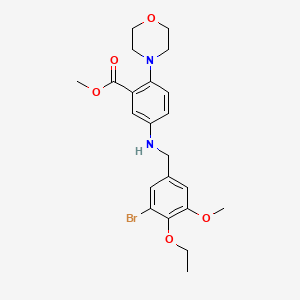 molecular formula C22H27BrN2O5 B12499890 Methyl 5-[(3-bromo-4-ethoxy-5-methoxybenzyl)amino]-2-(morpholin-4-yl)benzoate 