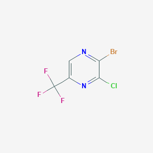 molecular formula C5HBrClF3N2 B12499965 2-Bromo-3-chloro-5-(trifluoromethyl)pyrazine 