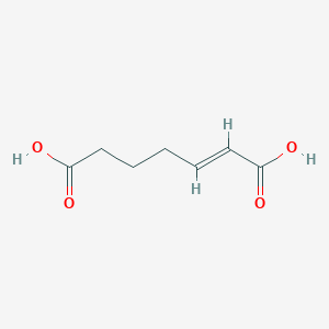 molecular formula C7H10O4 B1250008 庚-2-烯二酸 