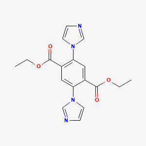 molecular formula C18H18N4O4 B12500234 Diethyl 2,5-di(1H-imidazol-1-yl)terephthalate 