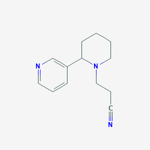 molecular formula C13H17N3 B12500236 3-[2-(Pyridin-3-YL)piperidin-1-YL]propanenitrile 