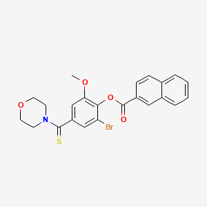 molecular formula C23H20BrNO4S B12500367 2-Bromo-6-methoxy-4-(morpholin-4-ylcarbonothioyl)phenyl naphthalene-2-carboxylate CAS No. 443677-86-9