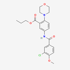 molecular formula C22H25ClN2O5 B12500381 Propyl 5-{[(3-chloro-4-methoxyphenyl)carbonyl]amino}-2-(morpholin-4-yl)benzoate 