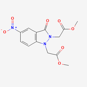 molecular formula C13H13N3O7 B12500392 dimethyl 2,2'-(5-nitro-3-oxo-1H-indazole-1,2(3H)-diyl)diacetate 