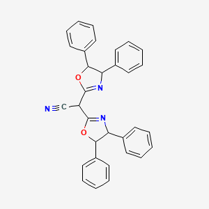 molecular formula C32H25N3O2 B12500394 2,2-Bis(4,5-diphenyl-4,5-dihydro-1,3-oxazol-2-yl)acetonitrile 