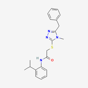 molecular formula C21H24N4OS B12500437 2-[(5-benzyl-4-methyl-4H-1,2,4-triazol-3-yl)sulfanyl]-N-[2-(propan-2-yl)phenyl]acetamide 