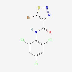 molecular formula C9H3BrCl3N3OS B12500438 5-bromo-N-(2,4,6-trichlorophenyl)-1,2,3-thiadiazole-4-carboxamide 