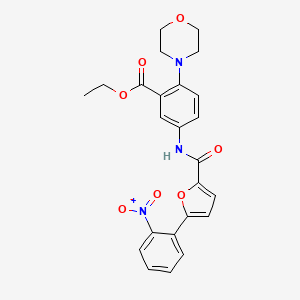 molecular formula C24H23N3O7 B12500453 Ethyl 2-(morpholin-4-yl)-5-({[5-(2-nitrophenyl)furan-2-yl]carbonyl}amino)benzoate 