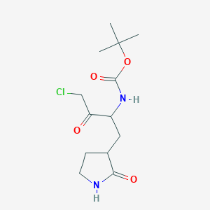 molecular formula C13H21ClN2O4 B12500498 (S)-3-[(S)-2-(Boc-amino)-4-chloro-3-oxobutyl]pyrrolidin-2-one 