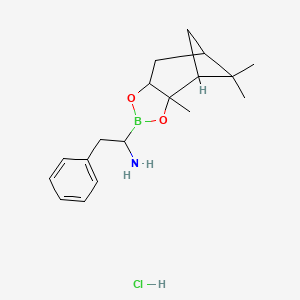 molecular formula C18H27BClNO2 B12500499 2-Phenyl-1-(2,9,9-trimethyl-3,5-dioxa-4-boratricyclo[6.1.1.02,6]decan-4-yl)ethanamine;hydrochloride 