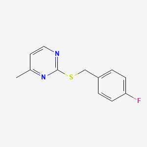 molecular formula C12H11FN2S B12500512 2-[(4-Fluorobenzyl)sulfanyl]-4-methylpyrimidine 