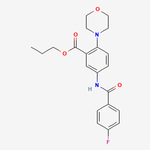 molecular formula C21H23FN2O4 B12500549 Propyl 5-{[(4-fluorophenyl)carbonyl]amino}-2-(morpholin-4-yl)benzoate 