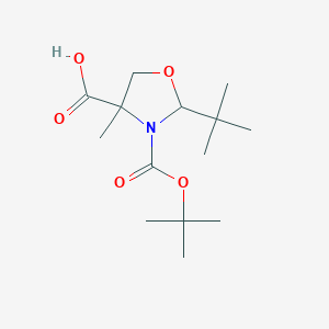 molecular formula C14H25NO5 B12500600 3-(Tert-butoxycarbonyl)-2-tert-butyl-4-methyl-1,3-oxazolidine-4-carboxylic acid 