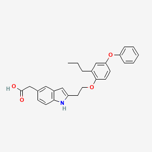 molecular formula C27H27NO4 B1250069 2-[2-(4-Phenoxy-2-propylphenoxy)ethyl]-1H-indole-5-acetic acid CAS No. 209808-51-5