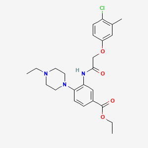 molecular formula C24H30ClN3O4 B12500732 Ethyl 3-{[(4-chloro-3-methylphenoxy)acetyl]amino}-4-(4-ethylpiperazin-1-yl)benzoate 