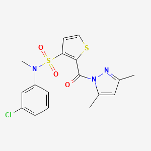 molecular formula C17H16ClN3O3S2 B12500761 N-(3-chlorophenyl)-2-[(3,5-dimethyl-1H-pyrazol-1-yl)carbonyl]-N-methylthiophene-3-sulfonamide 