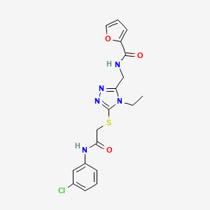 molecular formula C18H18ClN5O3S B12500792 N-{[5-({2-[(3-chlorophenyl)amino]-2-oxoethyl}sulfanyl)-4-ethyl-4H-1,2,4-triazol-3-yl]methyl}furan-2-carboxamide 