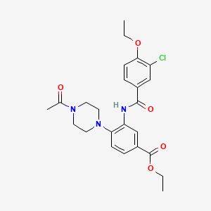 molecular formula C24H28ClN3O5 B12500838 Ethyl 4-(4-acetylpiperazin-1-yl)-3-{[(3-chloro-4-ethoxyphenyl)carbonyl]amino}benzoate 