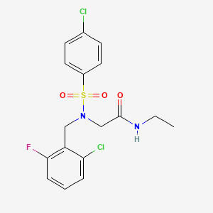 molecular formula C17H17Cl2FN2O3S B12500855 N~2~-(2-chloro-6-fluorobenzyl)-N~2~-[(4-chlorophenyl)sulfonyl]-N-ethylglycinamide 