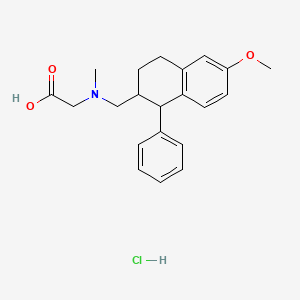 molecular formula C21H26ClNO3 B1250088 2-[(6-Methoxy-1-phenyl-1,2,3,4-tetrahydronaphthalen-2-yl)methyl-methylamino]acetic acid;hydrochloride 