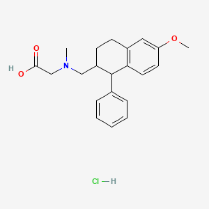 2-[(6-Methoxy-1-phenyl-1,2,3,4-tetrahydronaphthalen-2-yl)methyl-methylamino]acetic acid;hydrochloride