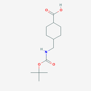 molecular formula C13H23NO4 B125009 4-(((tert-Butoxycarbonyl)amino)methyl)cyclohexanecarboxylic acid CAS No. 847416-70-0