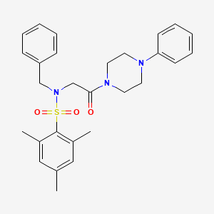 molecular formula C28H33N3O3S B12500981 N-benzyl-2,4,6-trimethyl-N-[2-oxo-2-(4-phenylpiperazin-1-yl)ethyl]benzenesulfonamide 
