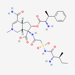 (4aR,6S,7R,7aS)-7-[[2-[[(2S,3S)-2-amino-3-methylpentanoyl]sulfamoyl]acetyl]amino]-6-[(2S,3S)-2-amino-3-phenylbutanoyl]oxy-4-carbamoyl-2-methyl-4a,5,6,7a-tetrahydro-1H-cyclopenta[c]pyridine-7-carboxylic acid