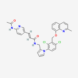 (E)-3-(6-acetamidopyridin-3-yl)-N-[[1-[2,4-dichloro-3-[(2-methylquinolin-8-yl)oxymethyl]phenyl]pyrrol-2-yl]methyl]prop-2-enamide