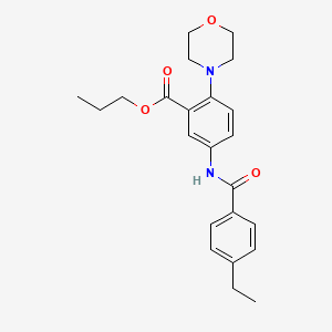 molecular formula C23H28N2O4 B12501077 Propyl 5-{[(4-ethylphenyl)carbonyl]amino}-2-(morpholin-4-yl)benzoate 