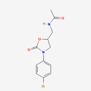 molecular formula C12H13BrN2O3 B12501118 N-{[3-(4-bromophenyl)-2-oxo-1,3-oxazolidin-5-yl]methyl}acetamide 