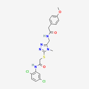 molecular formula C21H21Cl2N5O3S B12501216 N-{[5-({2-[(2,5-dichlorophenyl)amino]-2-oxoethyl}sulfanyl)-4-methyl-4H-1,2,4-triazol-3-yl]methyl}-2-(4-methoxyphenyl)acetamide 