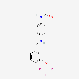 molecular formula C16H15F3N2O2 B12501246 N-(4-{[3-(trifluoromethoxy)benzyl]amino}phenyl)acetamide 