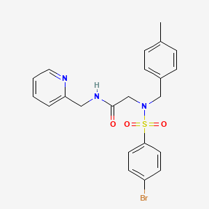 molecular formula C22H22BrN3O3S B12501260 N~2~-[(4-bromophenyl)sulfonyl]-N~2~-(4-methylbenzyl)-N-(pyridin-2-ylmethyl)glycinamide 