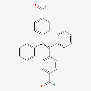 molecular formula C28H20O2 B12501267 4-[2-(4-Formylphenyl)-1,2-diphenylethenyl]benzaldehyde 