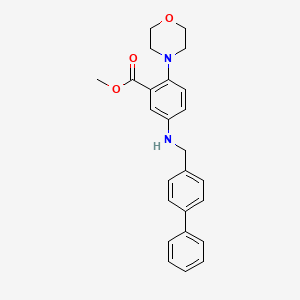 molecular formula C25H26N2O3 B12501285 Methyl 5-[(biphenyl-4-ylmethyl)amino]-2-(morpholin-4-yl)benzoate 