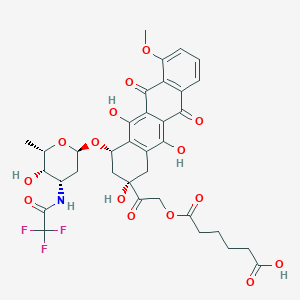 4-oxo-4-[2-oxo-2-[(2S,4S)-2,5,12-trihydroxy-4-[(2R,4S,5S,6S)-5-hydroxy-6-methyl-4-[(2,2,2-trifluoroacetyl)amino]oxan-2-yl]oxy-7-methoxy-6,11-dioxo-3,4-dihydro-1H-tetracen-2-yl]ethoxy]butanoic acid