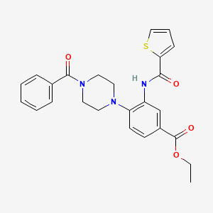 molecular formula C25H25N3O4S B12501384 Ethyl 4-[4-(phenylcarbonyl)piperazin-1-yl]-3-[(thiophen-2-ylcarbonyl)amino]benzoate 
