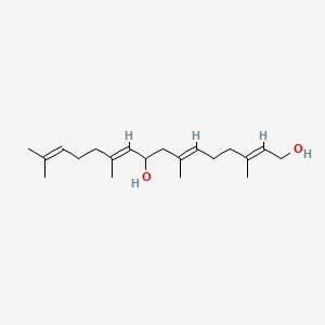 molecular formula C20H34O2 B1250139 (2E,6E,10E)-3,7,11,15-tetramethylhexadeca-2,6,10,14-tetraene-1,9-diol 