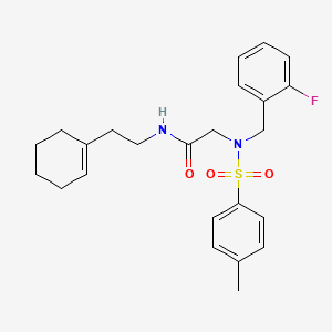 molecular formula C24H29FN2O3S B12501395 N-[2-(1-cyclohexen-1-yl)ethyl]-2-{(2-fluorobenzyl)[(4-methylphenyl)sulfonyl]amino}acetamide 