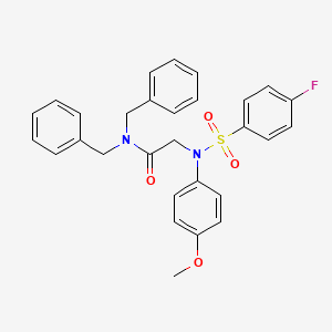 molecular formula C29H27FN2O4S B12501433 N,N-dibenzyl-N~2~-[(4-fluorophenyl)sulfonyl]-N~2~-(4-methoxyphenyl)glycinamide 