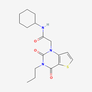 molecular formula C17H23N3O3S B12501493 N-cyclohexyl-2-(2,4-dioxo-3-propyl-3,4-dihydrothieno[3,2-d]pyrimidin-1(2H)-yl)acetamide 
