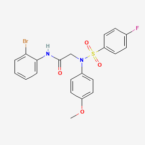 molecular formula C21H18BrFN2O4S B12501524 N-(2-bromophenyl)-N~2~-[(4-fluorophenyl)sulfonyl]-N~2~-(4-methoxyphenyl)glycinamide 