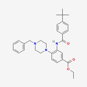 molecular formula C31H37N3O3 B12501542 Ethyl 4-(4-benzylpiperazin-1-yl)-3-{[(4-tert-butylphenyl)carbonyl]amino}benzoate 