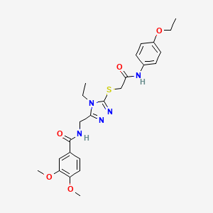 molecular formula C24H29N5O5S B12501547 N-{[5-({2-[(4-ethoxyphenyl)amino]-2-oxoethyl}sulfanyl)-4-ethyl-4H-1,2,4-triazol-3-yl]methyl}-3,4-dimethoxybenzamide 