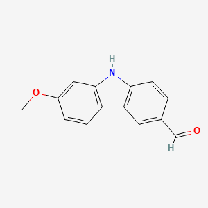 molecular formula C14H11NO2 B1250155 7-methoxy-9H-carbazole-3-carbaldehyde 