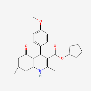 molecular formula C25H31NO4 B12501659 Cyclopentyl 4-(4-methoxyphenyl)-2,7,7-trimethyl-5-oxo-1,4,6,8-tetrahydroquinoline-3-carboxylate 